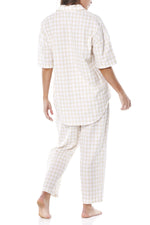 Load image into Gallery viewer, Gingerlilly Myra Cotton Check Pj&#39;s - Cream
