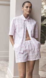 Load image into Gallery viewer, Gingerlilly Paris Cotton Check Pj Short Set - Pink *sale*
