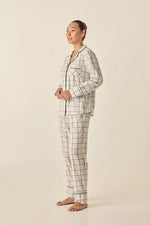 Load image into Gallery viewer, Gingerlilly Beyonce Ivory Check Cotton Pj Set [sz:xs]
