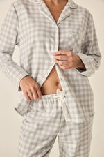 Load image into Gallery viewer, Gingerlilly Cassia Light Grey Check Cotton Pj Set [sz:xs]

