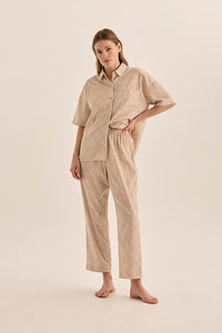 Gingerlilly Telisha Natural Geo Cotton Pj Set [sz:xs]