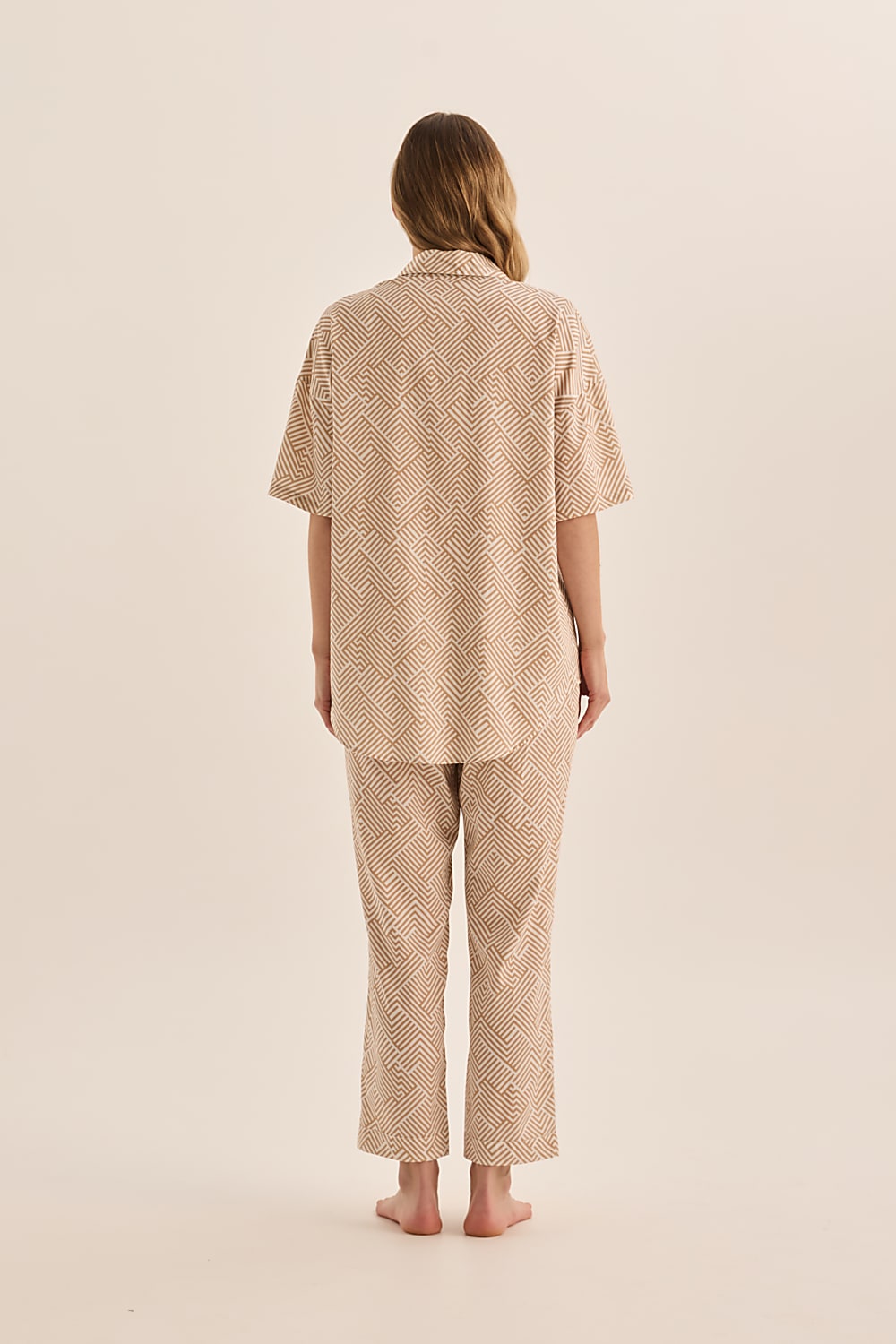 Gingerlilly Telisha Natural Geo Cotton Pj Set [sz:xs]