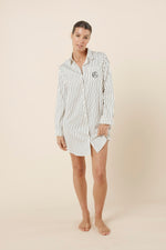 Load image into Gallery viewer, Gingerlilly Lolita Stripe Night Shirt - Ecru [sz:s]
