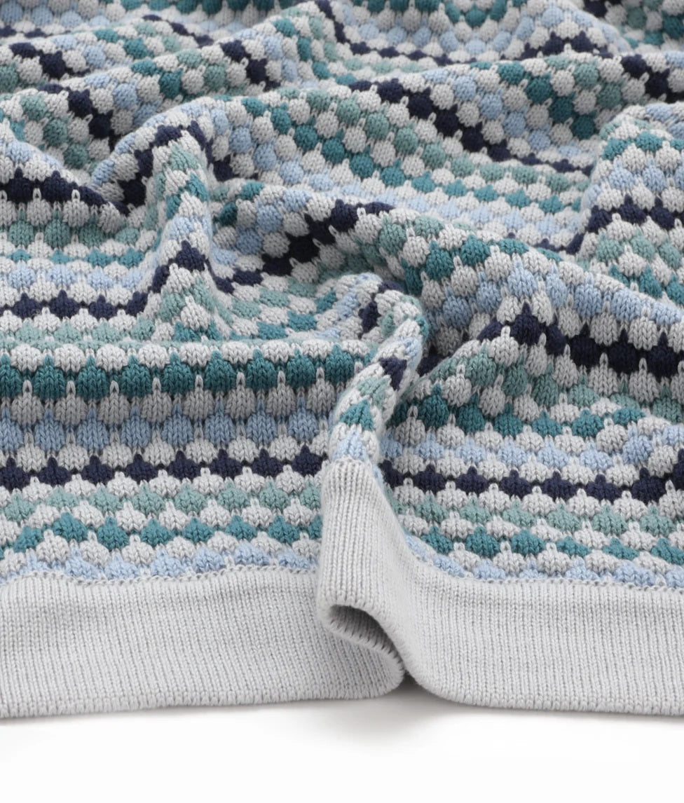Nana Huchy Confetti Stripe Baby Blanket - Blue