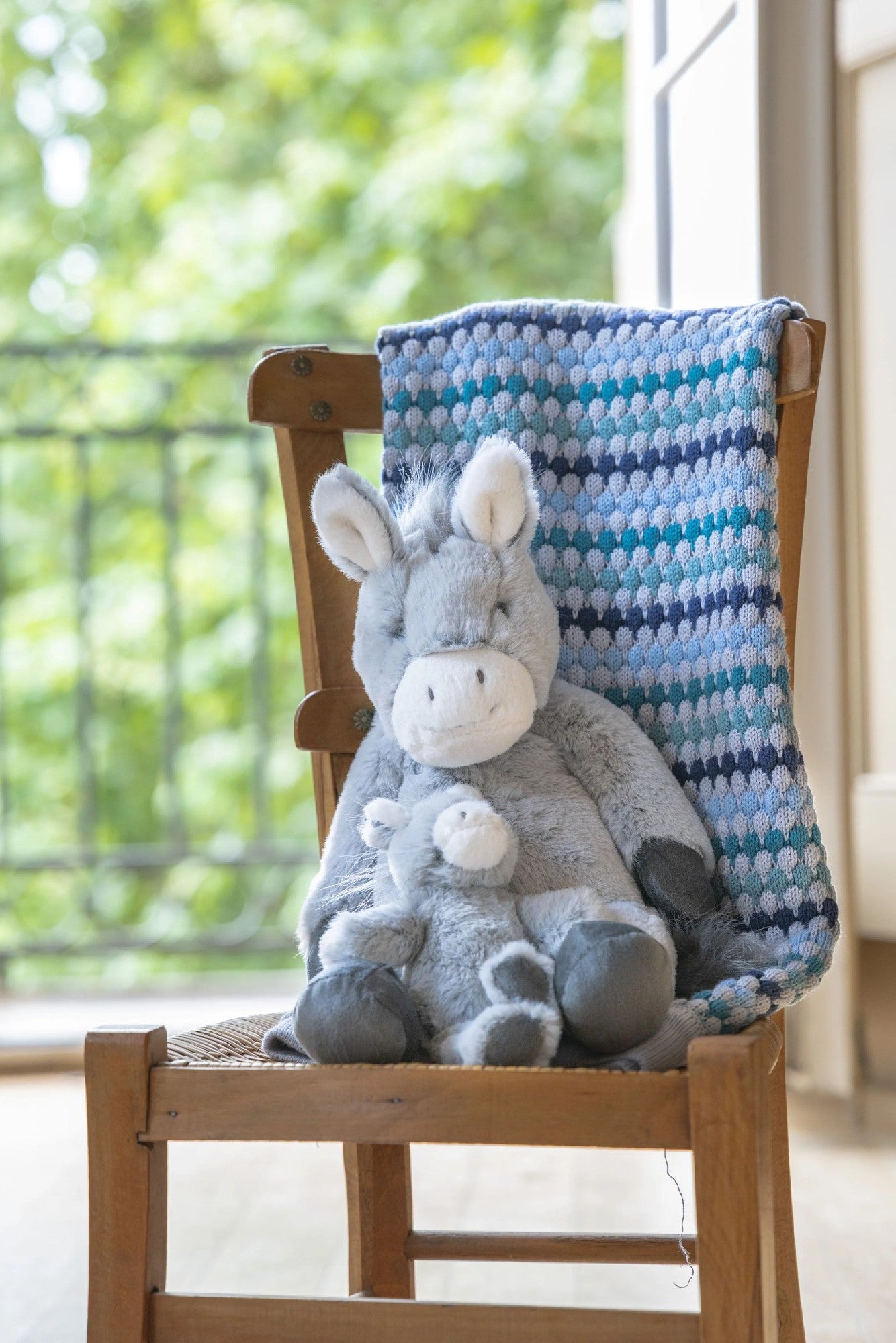 Nana Huchy Confetti Stripe Baby Blanket - Blue