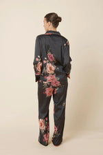 Load image into Gallery viewer, Gingerlilly Ruby Floral Satin Pj Set Black [sz:s]
