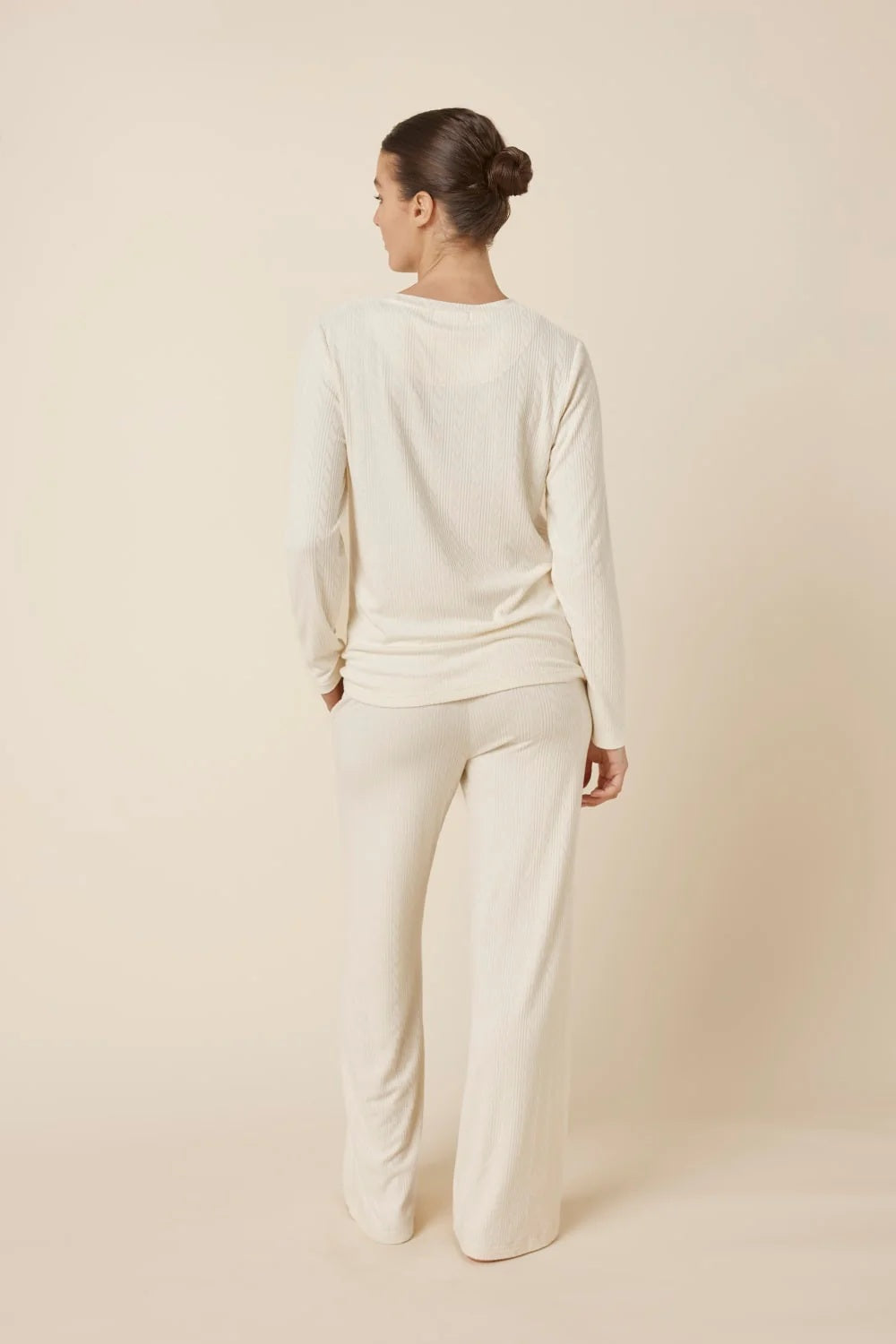 Gingerlilly Ellie Lightweight Velour Cable Knit Set Ivory [sz:s]