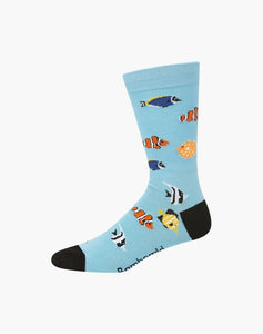 Bamboozld Mens Aquarium Bamboo Sock Blue R7-11