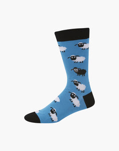 Bamboozld Mens Blue Sheep Bamboo Sock Blue R7-11