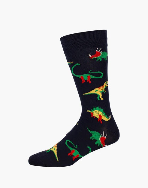 Bamboozld Mens Dinosaurs Bamboo Sock Navy R7-11