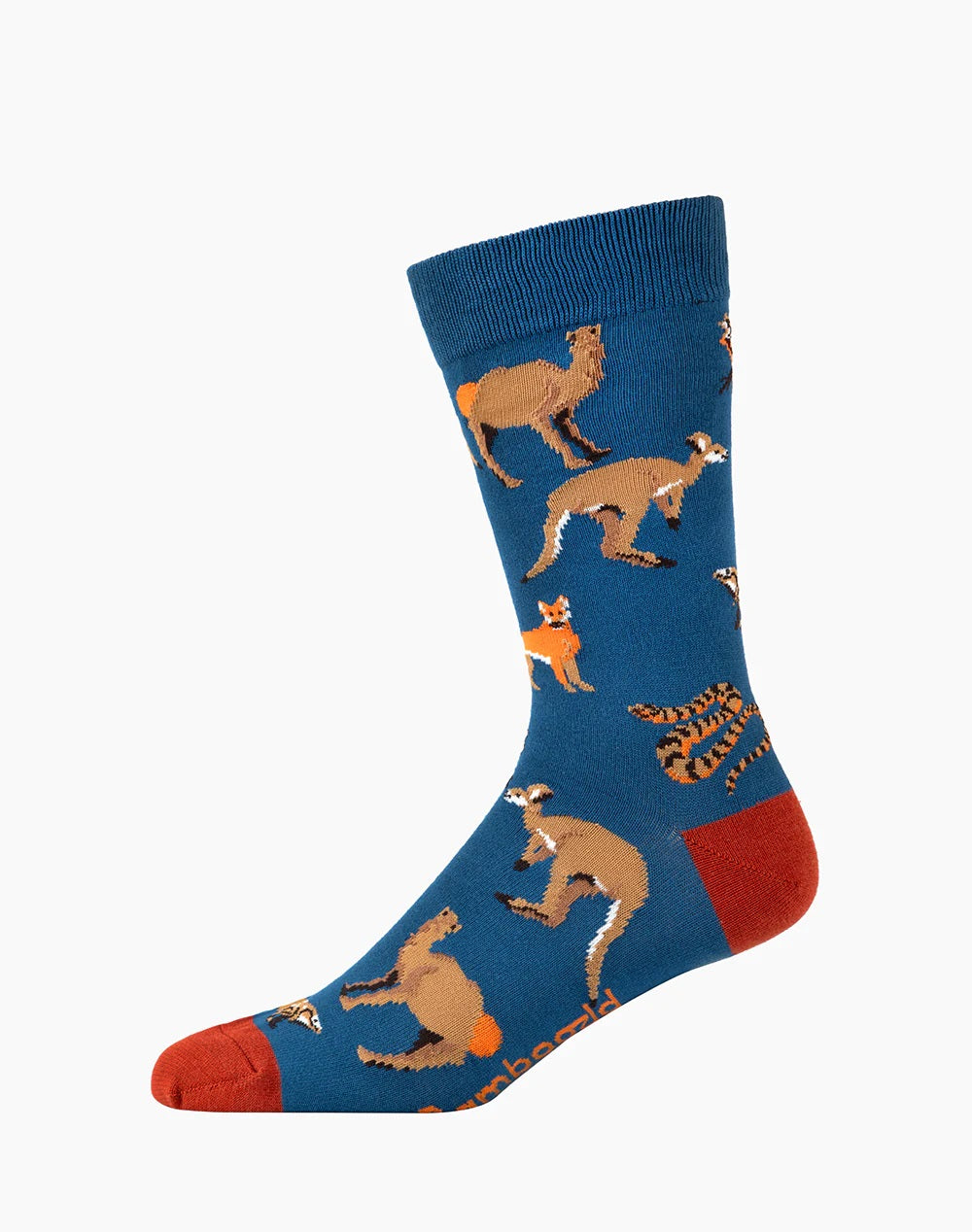 Bamboozld Mens Outback Animals Bamboo Sock Blue R7-11