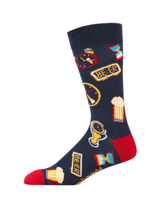 Bamboozld Mens Beer O'clock Bamboo Sock Navy