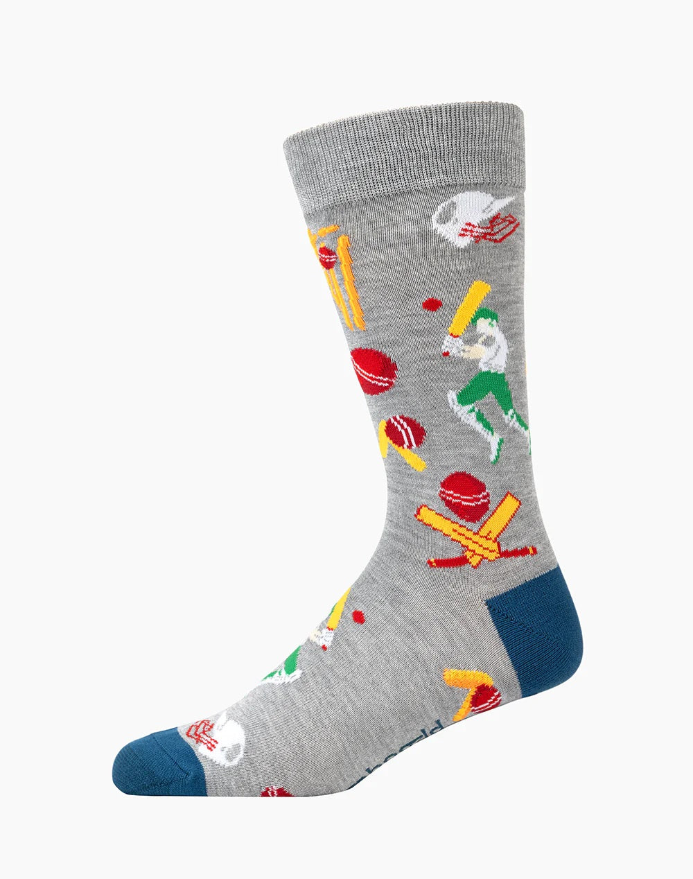 Bamboozld Mens Cricket Batsman Bamboo Sock Lt Grey Marle Sz 7-11