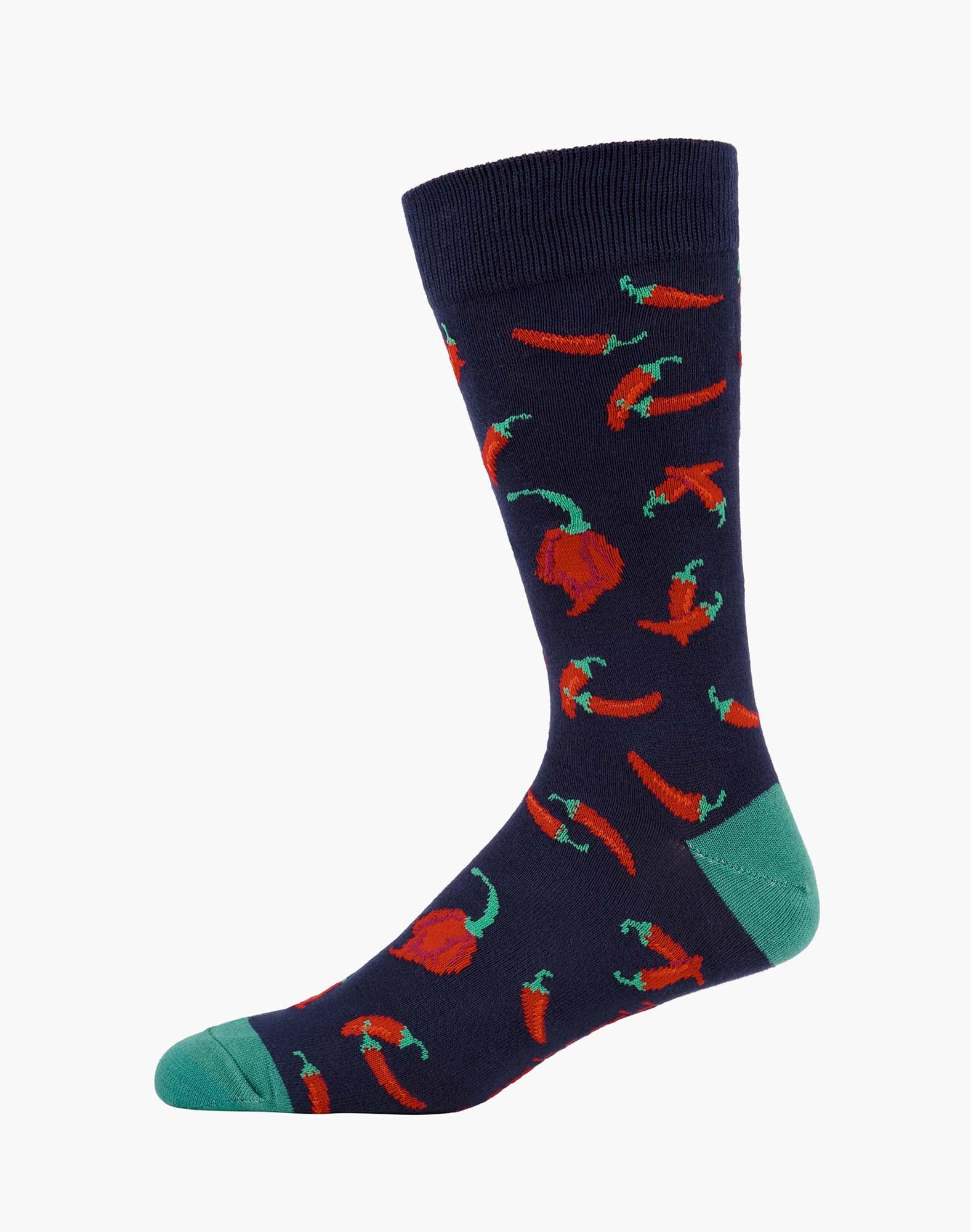 Bamboozld Mens Reaper Chilli Bamboo Sock - Navy Sz7-11