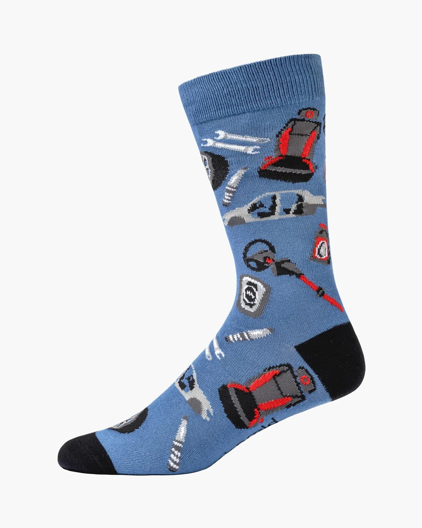 Bamboozld Mens Mechanic Bamboo Sock Blue R7-11