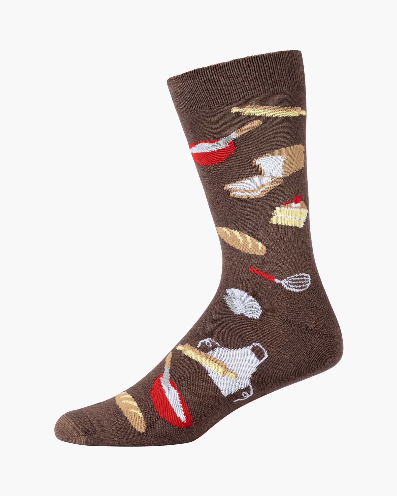 Bamboozld Mens Bakers Gunna Bake Bamboo Sock Twist Brown R7-11