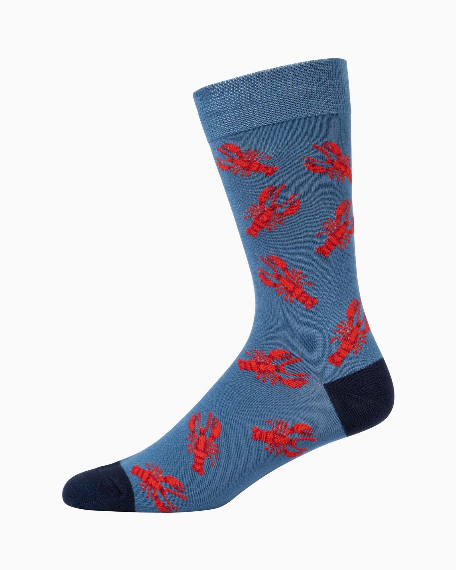 Bamboozld Mens Lobster Bamboo Sock Blue R7-11