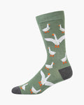 Bamboozld Mens Geese Bamboo Sock - Twist Khaki Sz7-11