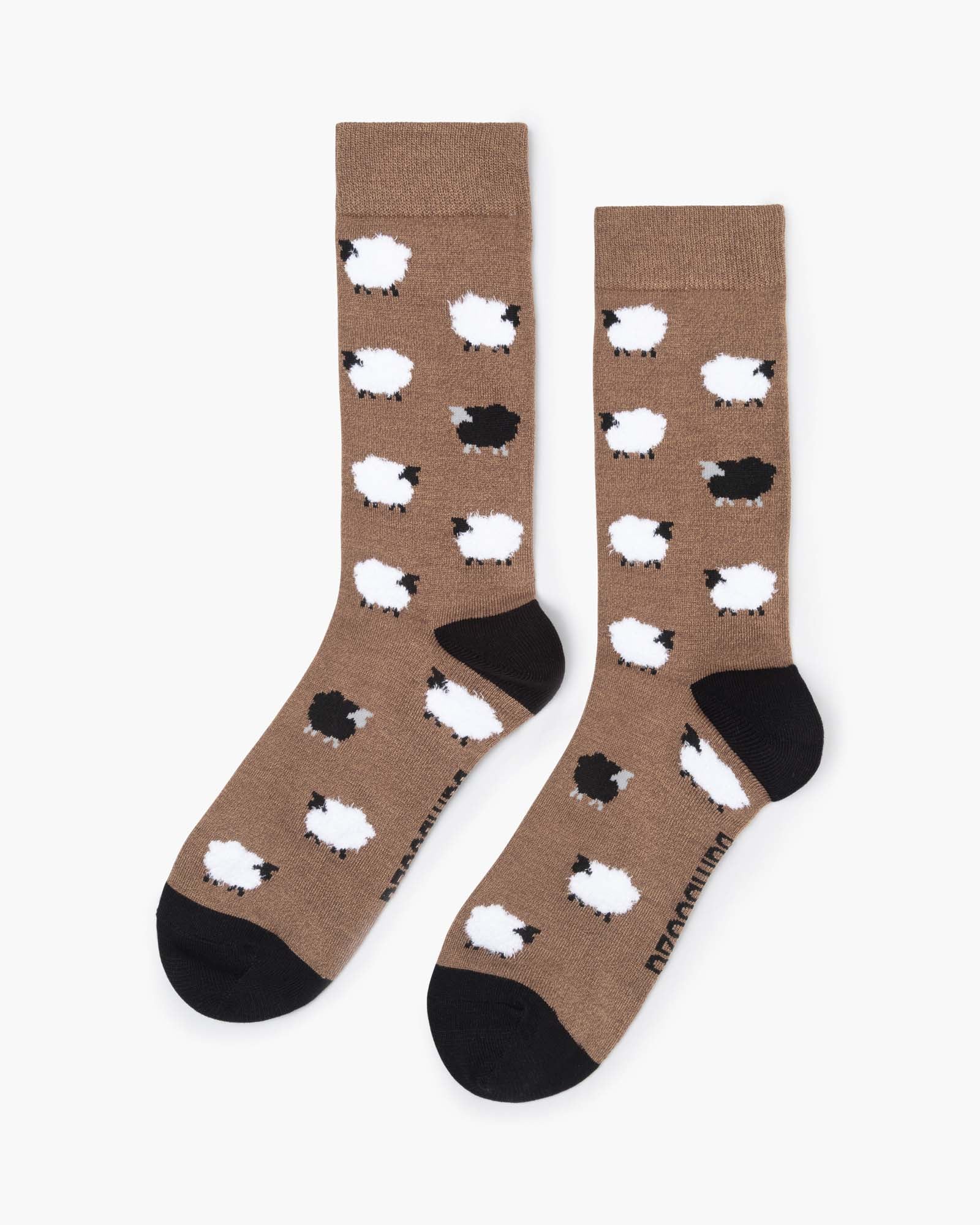 Bamboozld Mens Fluffy Black Sheep Bamboo Sock Twist Taupe R7-11