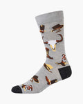 Bamboozld Mens Cowboy Boots & Spurs Bamboo Sock Grey Marle R7-11