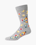 Bamboozld Mens Shots Fired Bamboo Sock - Grey Marle Sz7-11