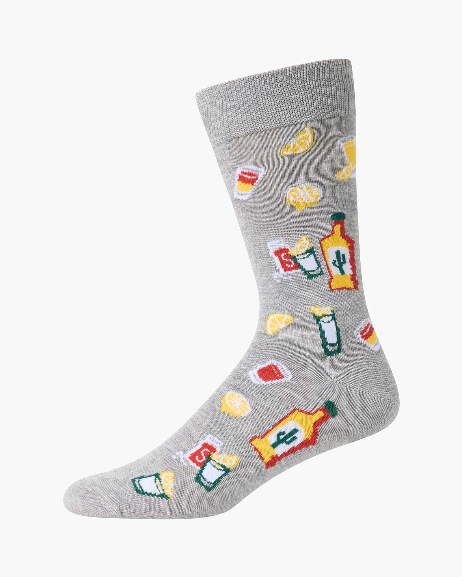 Bamboozld Mens Shots Fired Bamboo Sock - Grey Marle Sz7-11
