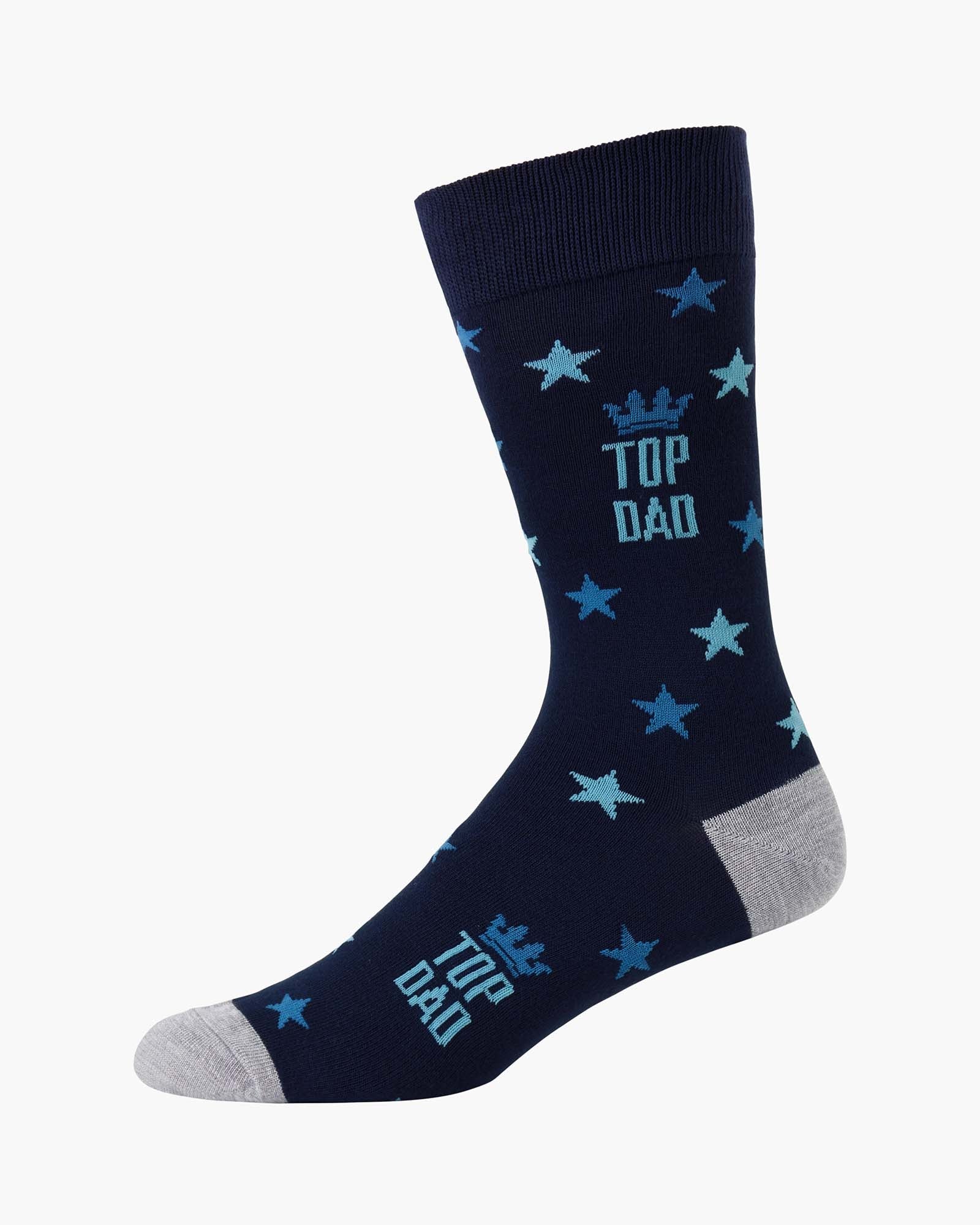 Bamboozld Mens Top Dad Stars Bamboo Sock - Navy Sz7-11