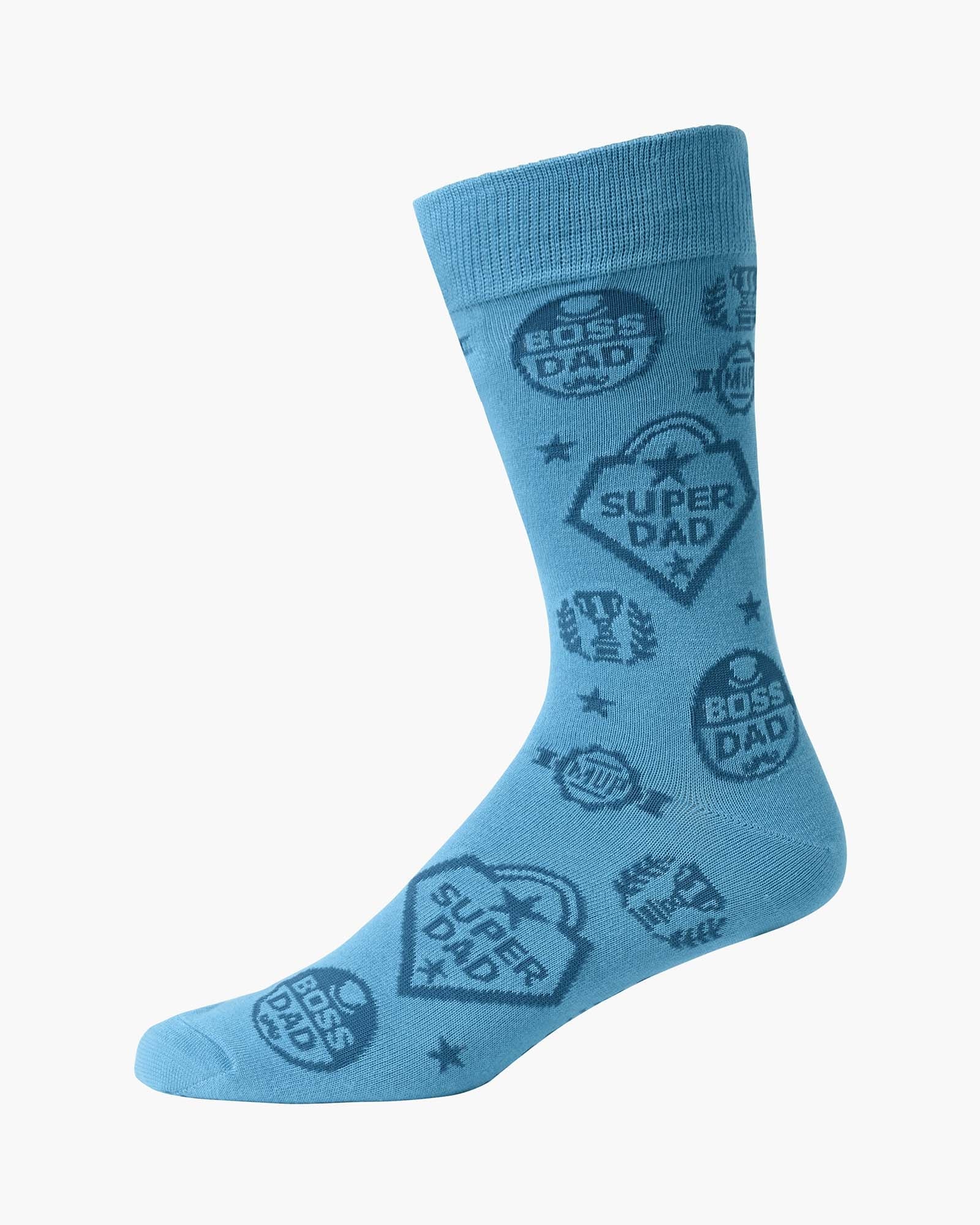 Bamboozld Mens Super Dad Bamboo Sock - Sky Sz7-11