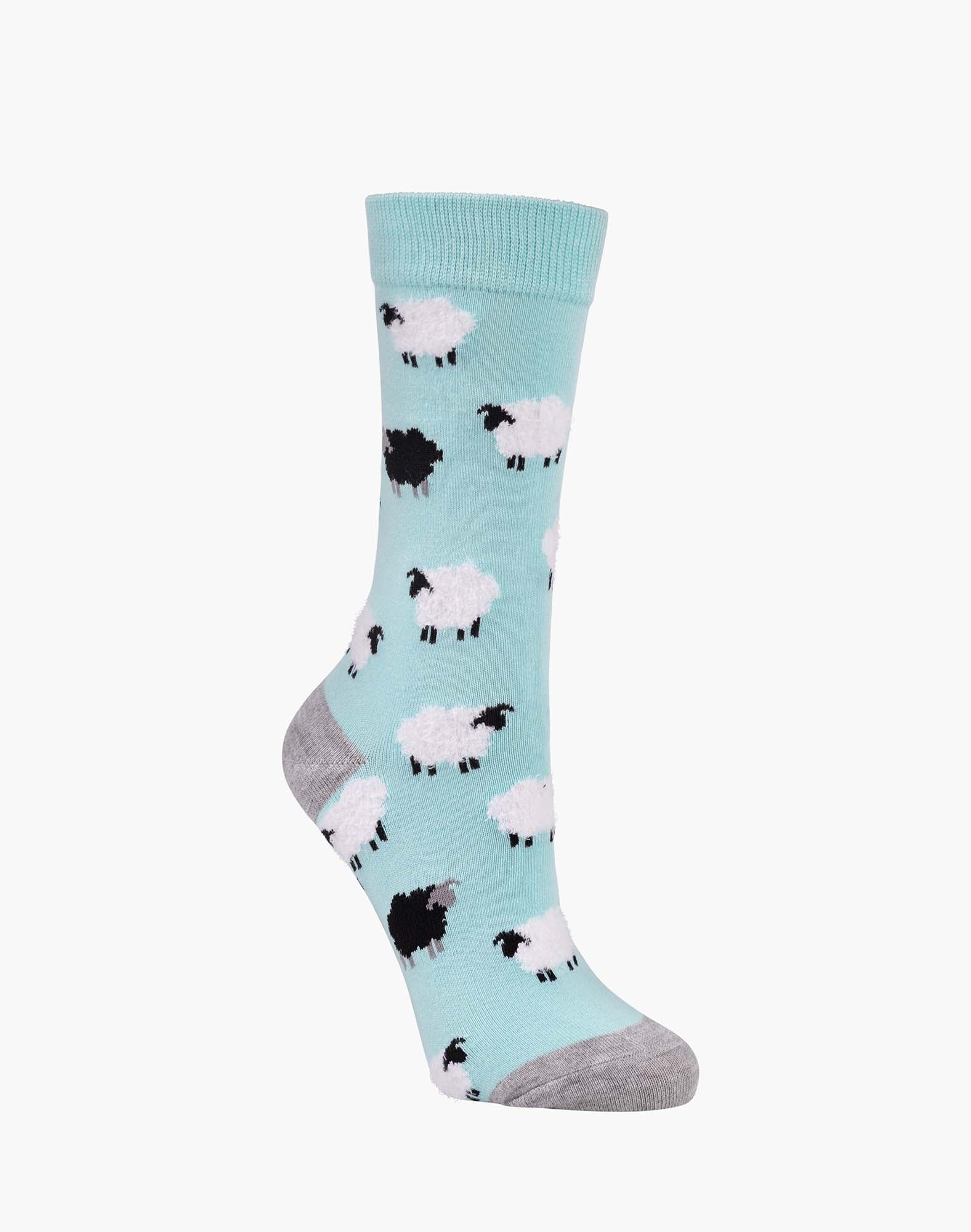Bamboozld Womens Fluffy Sheep Bamboo Sock Mint W2-8