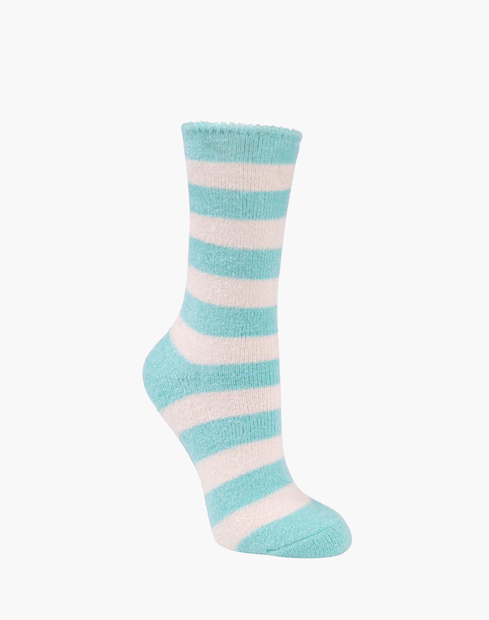 Bamboozld Womens Luxe Bamboo Bed Mint Stripe Sock W2-8