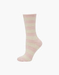 Bamboozld Womens Luxe Bamboo Bed Pink Stripe Sock W2-8