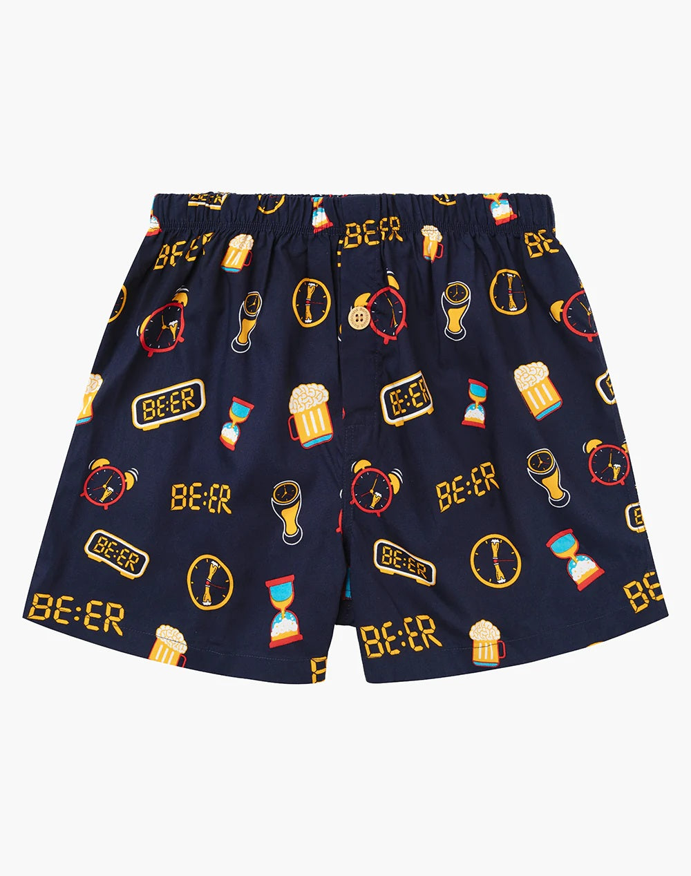 Bamboozld Mens Beer O'clock Bamboo Boxer Short Navy [sz:s]