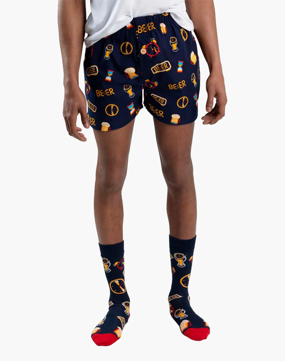 Bamboozld Mens Beer O'clock Bamboo Boxer Short Navy [sz:s]