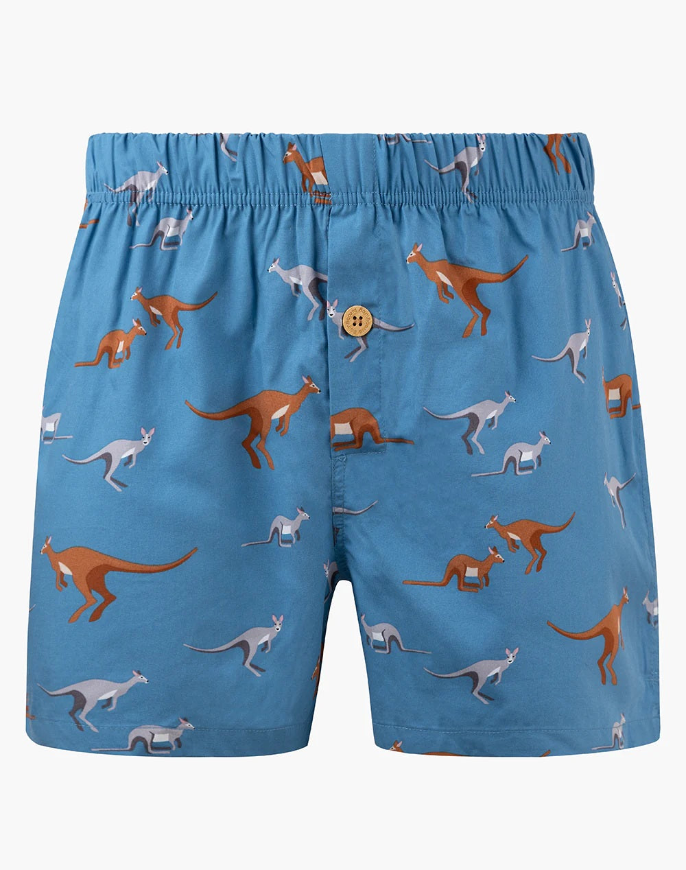 Bamboozld Mens Kangaroo Bamboo Boxer Short Blue [sz:m]