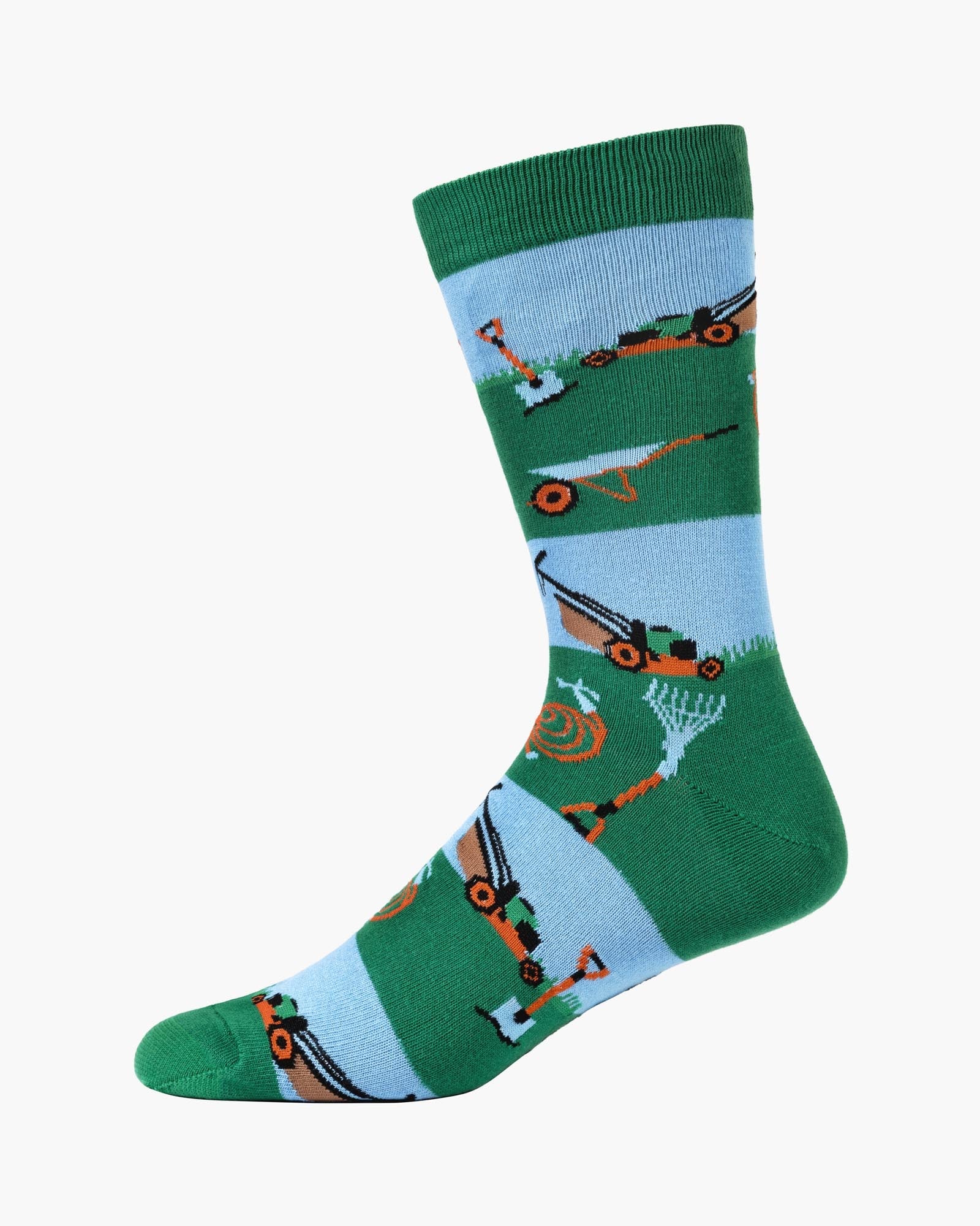 Bamboozld Mens Lawn King Bamboo Sock Card - Green Sz7-11