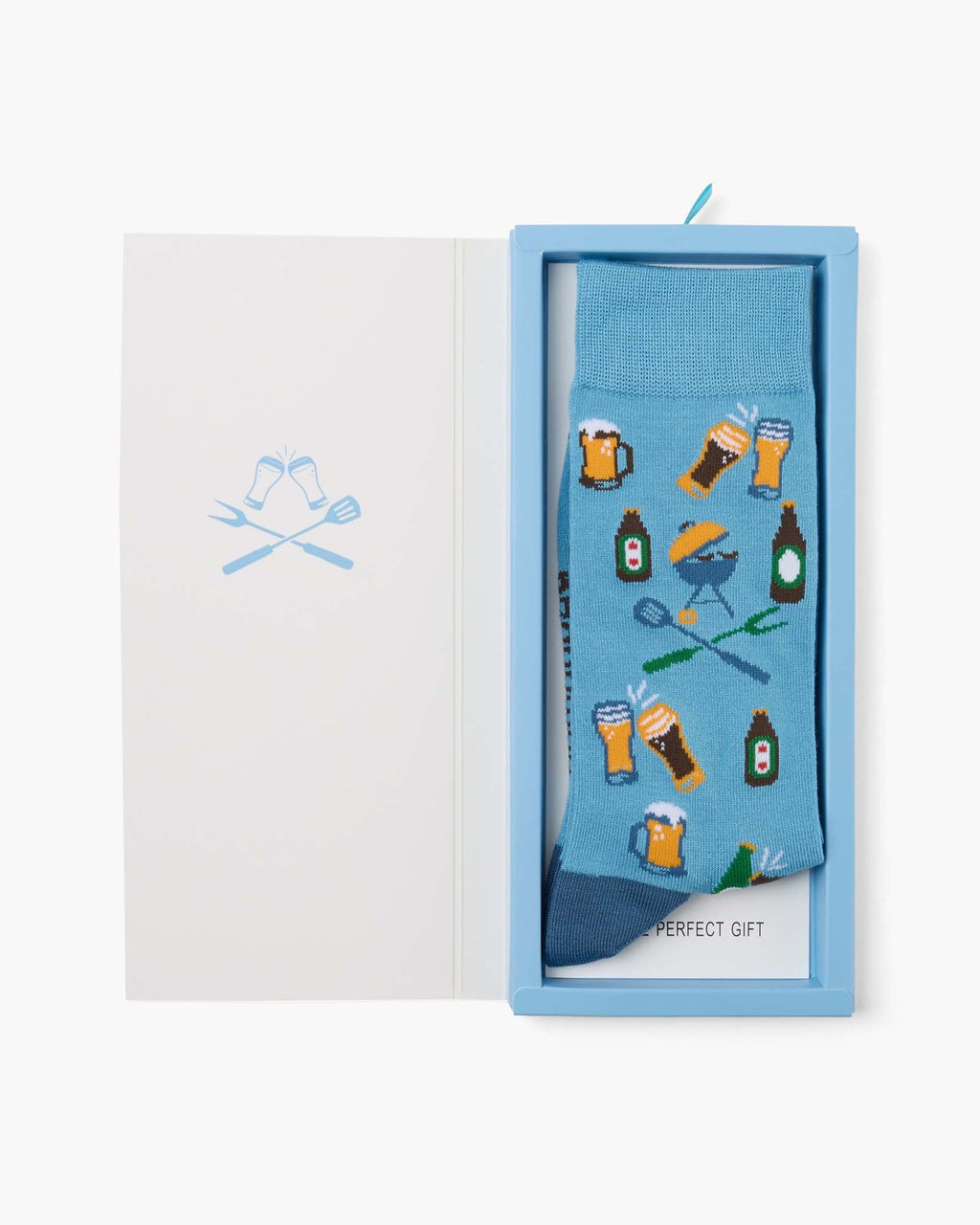 Bamboozld Mens Bbq King Bamboo Sock Card - Sky Sz7-11