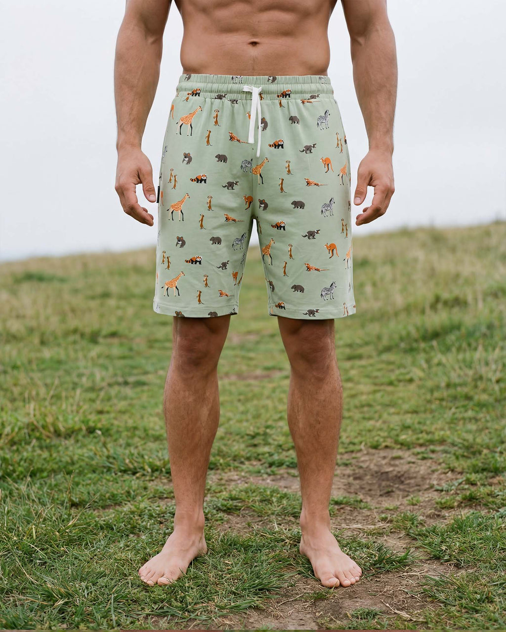 Bamboozld Mens Wild Thing Bamboo Jersey Sleep Short Sage [sz:s]