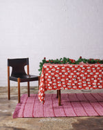 Load image into Gallery viewer, Kip &amp; Co Hohoho Red Linen Tablecloth Standard Rectangular
