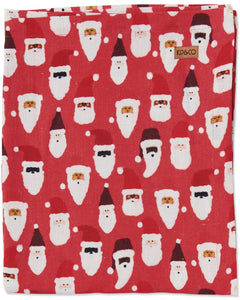 Kip & Co Hohoho Red Linen Tablecloth Standard Rectangular