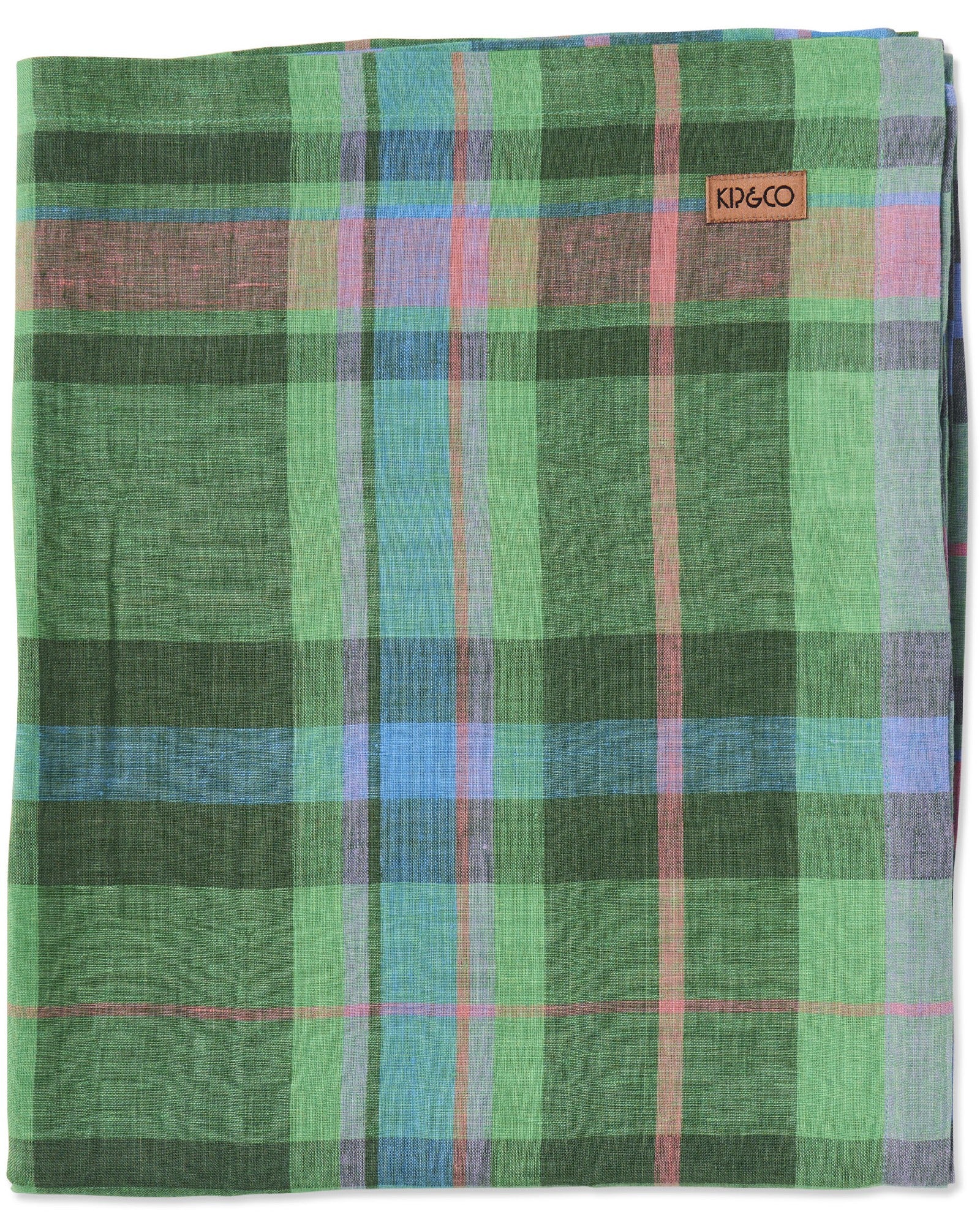 Kip & Co Jewel Of The Nile Tartan Linen Tablecloth Large Rectangular