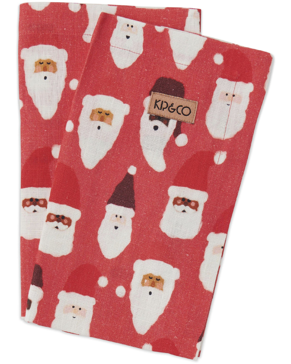 Kip & Co Hohoho Red Linen 4p Napkin Set