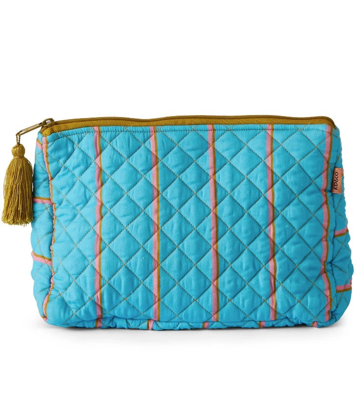 Kip & Co Aegean Stripe Quilted Cotton Toiletry Purse One Size