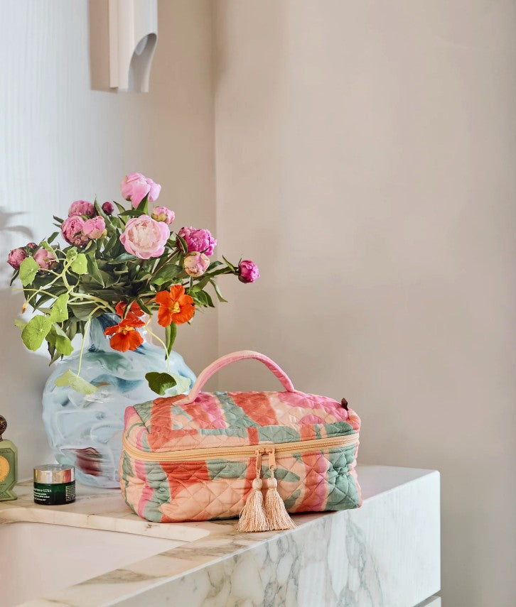 Kip & Co Sun Soaked Quilted Cotton Toiletry Case One Size