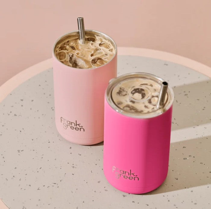Frank Green Iced Coffee Cup With Straw 425ml Blushed