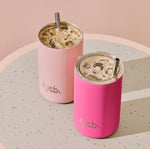 Load image into Gallery viewer, Frank Green Iced Coffee Cup With Straw 425ml Blushed
