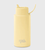 Load image into Gallery viewer, Frank Green 1l Ceramic Reusable Bottle Buttermilk With Flip Straw Lid

