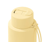Load image into Gallery viewer, Frank Green 1l Ceramic Reusable Bottle Buttermilk With Flip Straw Lid
