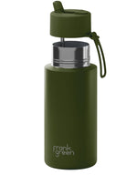 Load image into Gallery viewer, Frank Green 1l Stainless Steel Reusable Bottle Khaki With Flip Straw Lid
