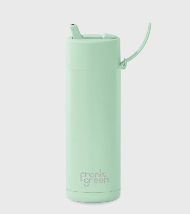 Frank Green 595ml Ceramic Reusable Bottle Mint Gelato With Flip Straw Lid