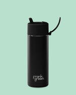 Load image into Gallery viewer, Frank Green 20oz/595ml Ceramic Reusable Bottle With Flip Straw Lid - Midnight
